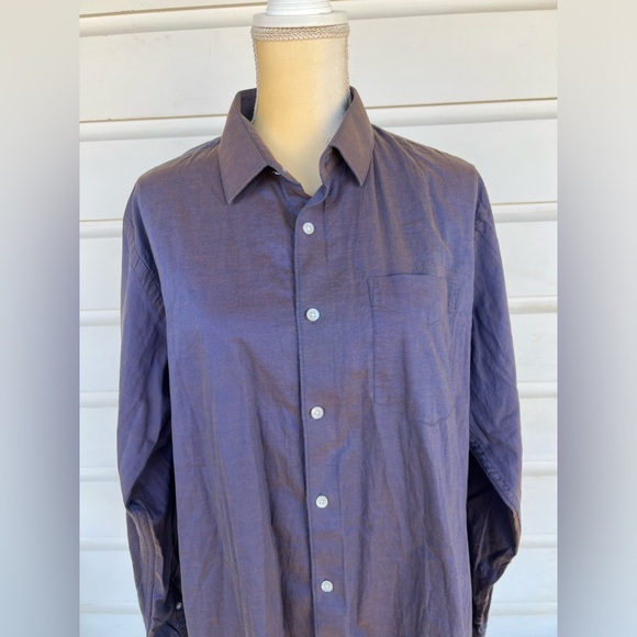 University of Oxford Men’s Purple Metallic 100% Cotton Collared Shirt Size 44 XL - Picture 2 of 6